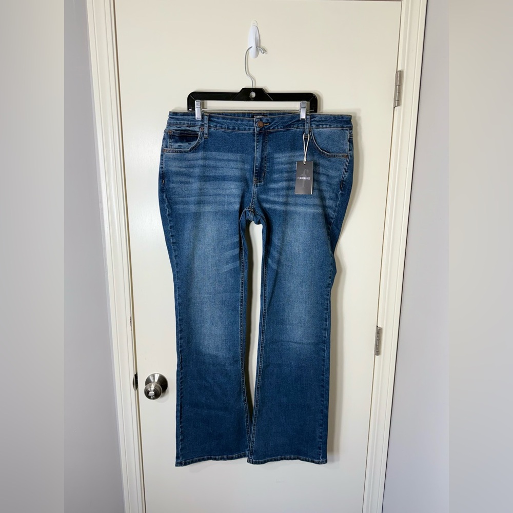 Flamingals Women’s Medium Wash Bootcut Jeans Plus Size 3X‎